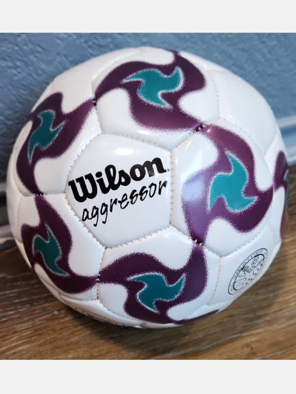 Wilson Aggressor Soccer Ball All Weather Performance Purple Teal Green White
